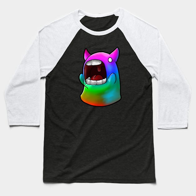 Egon the Slime (Rainbow flavor) Baseball T-Shirt by BigHootchie's Super Art Emporium